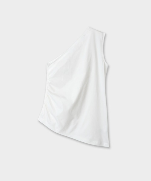 CINOH(チノ)の「CLEFF ONE SHOULDER SLEEVELESS(Tシャツ/カットソー・レディース・グレー/ボルドー/ホワイト/ブラック・FREE)」の2枚目の写真