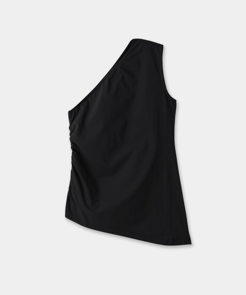 CINOH(チノ)の「CLEFF ONE SHOULDER SLEEVELESS(Tシャツ/カットソー・レディース・グレー/ボルドー/ホワイト/ブラック・FREE)」の3枚目の写真