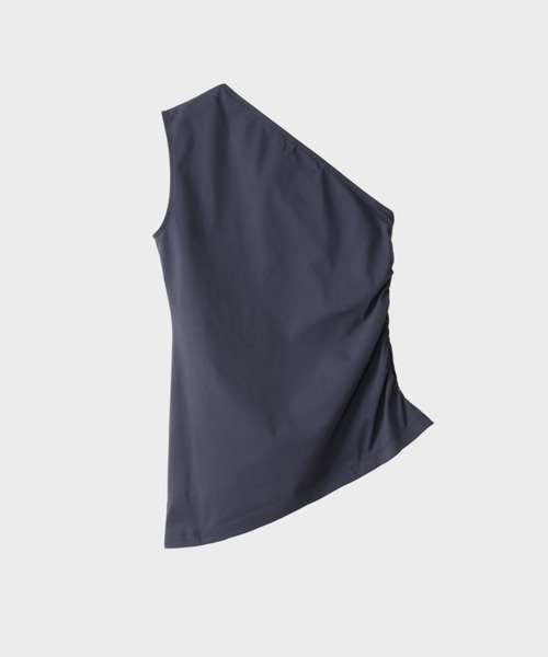 CINOH(チノ)の「CLEFF ONE SHOULDER SLEEVELESS(Tシャツ/カットソー・レディース・グレー/ボルドー/ホワイト/ブラック・FREE)」の9枚目の写真