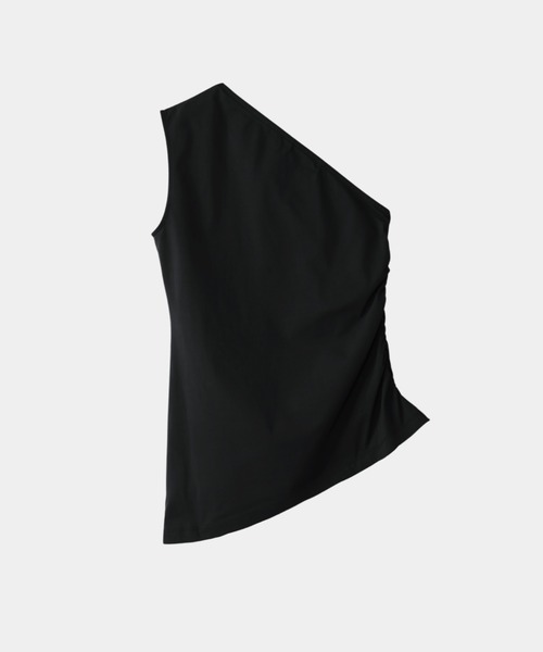 CINOH(チノ)の「CLEFF ONE SHOULDER SLEEVELESS(Tシャツ/カットソー・レディース・グレー/ボルドー/ホワイト/ブラック・FREE)」の11枚目の写真