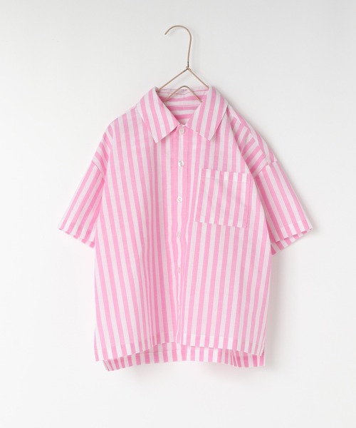 LOWRYS FARM（ローリーズファーム）の「ストライプシャツ　495480（シャツ/ブラウス・キッズ・ブルー/ピンク/イエロー・110cm/120cm/130cm/140cm/150cm）」の3枚目の写真