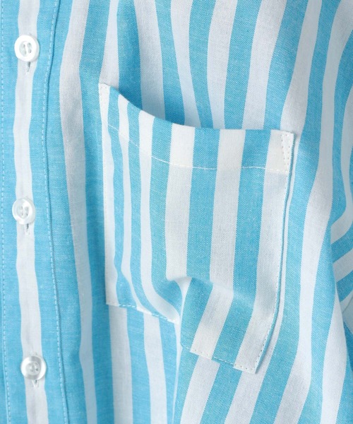 LOWRYS FARM（ローリーズファーム）の「ストライプシャツ　495480（シャツ/ブラウス・キッズ・ブルー/ピンク/イエロー・110cm/120cm/130cm/140cm/150cm）」の8枚目の写真