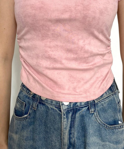 non-hedge（ノンヘッジ）の「ムラドロストロゴチビTシャツ（Tシャツ/カットソー・レディース・チャコールグレー/ブラック/オフホワイト/ピンク・FREE）」の10枚目の写真