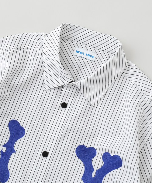 WOKE EDGE / ウォークエッジ NY GLIT STRIPE SHIRT（シャツ/ブラウス