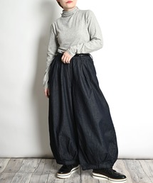バレルレッグワイドデニムパンツ