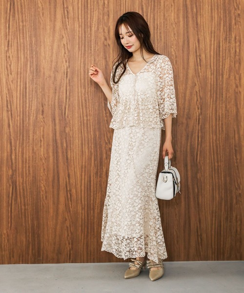 mysty woman(ミスティウーマン)の「スカラップレースエスカルゴスカート 497396(スカート・レディース・オフホワイト/ブラック/ベージュ・FREE)」の5枚目の写真