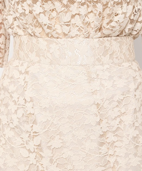 mysty woman(ミスティウーマン)の「スカラップレースエスカルゴスカート 497396(スカート・レディース・オフホワイト/ブラック/ベージュ・FREE)」の11枚目の写真