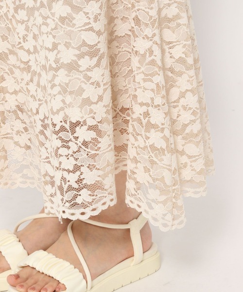 mysty woman(ミスティウーマン)の「スカラップレースエスカルゴスカート 497396(スカート・レディース・オフホワイト/ブラック/ベージュ・FREE)」の13枚目の写真