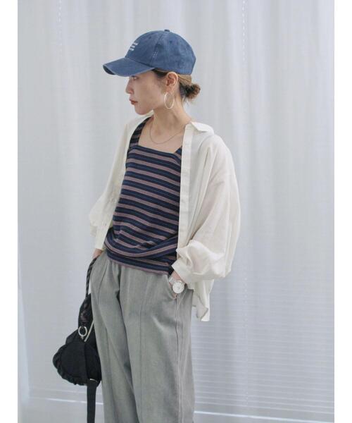 Samansa Mos2 blue（サマンサモスモスブルー）の「ショート丈シャーリングブラウス（シャツ/ブラウス・レディース・オフホワイト/イエロー/サックスブルー・F）」の10枚目の写真