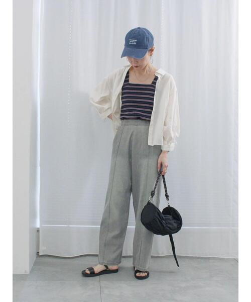 Samansa Mos2 blue（サマンサモスモスブルー）の「ショート丈シャーリングブラウス（シャツ/ブラウス・レディース・オフホワイト/イエロー/サックスブルー・F）」の12枚目の写真