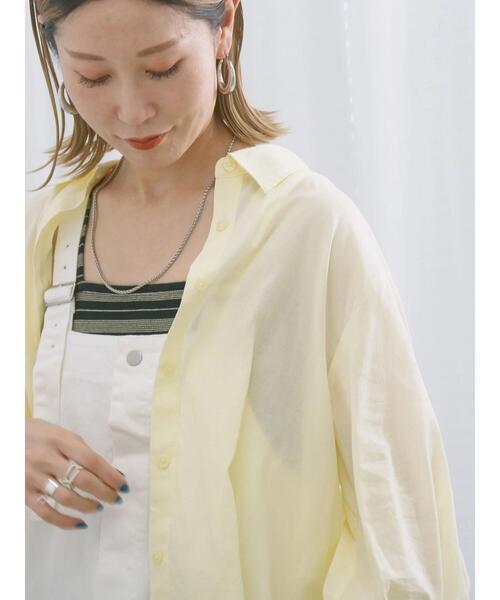 Samansa Mos2 blue（サマンサモスモスブルー）の「ショート丈シャーリングブラウス（シャツ/ブラウス・レディース・オフホワイト/イエロー/サックスブルー・F）」の15枚目の写真