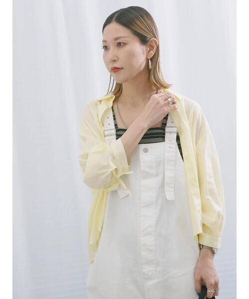 Samansa Mos2 blue（サマンサモスモスブルー）の「ショート丈シャーリングブラウス（シャツ/ブラウス・レディース・オフホワイト/イエロー/サックスブルー・F）」の17枚目の写真