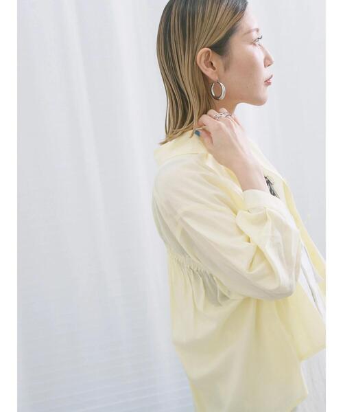 Samansa Mos2 blue（サマンサモスモスブルー）の「ショート丈シャーリングブラウス（シャツ/ブラウス・レディース・オフホワイト/イエロー/サックスブルー・F）」の18枚目の写真
