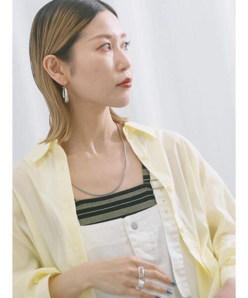 Samansa Mos2 blue（サマンサモスモスブルー）の「ショート丈シャーリングブラウス（シャツ/ブラウス・レディース・オフホワイト/イエロー/サックスブルー・F）」の20枚目の写真