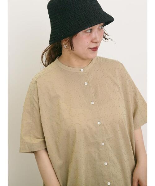 Samansa Mos2（サマンサ モスモス）の「◎ドットドビーバンドカラーブラウス（シャツ/ブラウス・レディース・ベージュ/チャコールグレー/オフホワイト・F）」の3枚目の写真