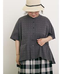 Samansa Mos2 | ◎ドットドビーバンドカラーブラウス(シャツ/ブラウス)