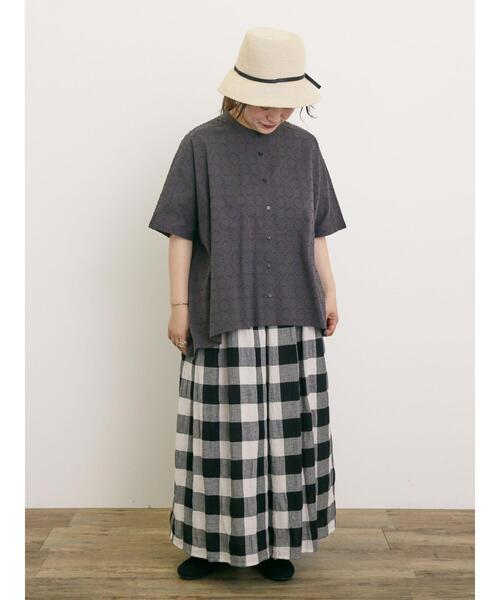 Samansa Mos2（サマンサ モスモス）の「◎ドットドビーバンドカラーブラウス（シャツ/ブラウス・レディース・ベージュ/チャコールグレー/オフホワイト・F）」の11枚目の写真