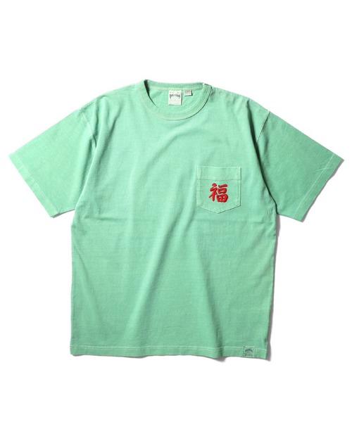 HOUSTON(ヒューストン)の「HOUSTON ピグメントポケットTシャツ(MAP)(Tシャツ/カットソー・メンズ・ブラック/ナチュラル/ブルー/グリーン・X-LARGE/XX-LARGE/MEDIUM/LARGE)」の4枚目の写真
