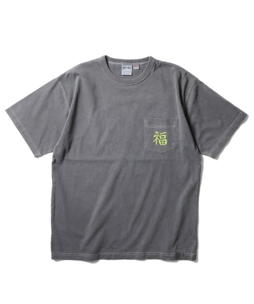 HOUSTON(ヒューストン)の「HOUSTON ピグメントポケットTシャツ(MAP)(Tシャツ/カットソー・メンズ・ブラック/ナチュラル/ブルー/グリーン・X-LARGE/XX-LARGE/MEDIUM/LARGE)」の1枚目の写真