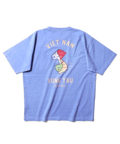 HOUSTON(ヒューストン)の「HOUSTON ピグメントポケットTシャツ(MAP)(Tシャツ/カットソー・メンズ・ブラック/ナチュラル/ブルー/グリーン・X-LARGE/XX-LARGE/MEDIUM/LARGE)」の7枚目の写真