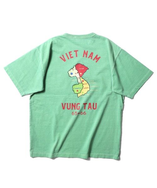 HOUSTON(ヒューストン)の「HOUSTON ピグメントポケットTシャツ(MAP)(Tシャツ/カットソー・メンズ・ブラック/ナチュラル/ブルー/グリーン・X-LARGE/XX-LARGE/MEDIUM/LARGE)」の8枚目の写真