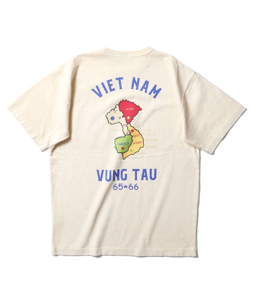 HOUSTON(ヒューストン)の「HOUSTON ピグメントポケットTシャツ(MAP)(Tシャツ/カットソー・メンズ・ブラック/ナチュラル/ブルー/グリーン・X-LARGE/XX-LARGE/MEDIUM/LARGE)」の9枚目の写真