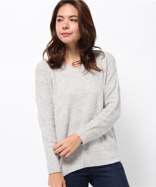 CIAOPANIC（チャオパニック）の「【Ciaopanic】　アンゴラPUV/NP/O（ニット/セーター・レディース・ネイビー/ブルー/レッド/ホワイト/グレー・FREE）」の3枚目の写真