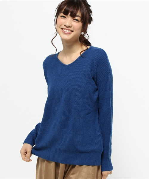 CIAOPANIC（チャオパニック）の「【Ciaopanic】　アンゴラPUV/NP/O（ニット/セーター・レディース・ネイビー/ブルー/レッド/ホワイト/グレー・FREE）」の4枚目の写真