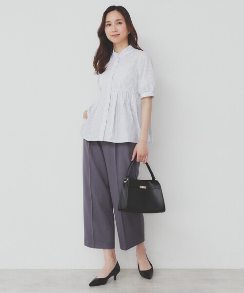 index(インデックス)の「《5色展開》フリルバンドカラーペプラムブラウス【洗濯機洗い可/イージーアイロン/防シワ】(シャツ/ブラウス・レディース・ピンク系その他/ホワイト系5/ライトイエロー系3/ベージュ系その他6/サックスブルー系2・36/38/40/42)」の18枚目の写真