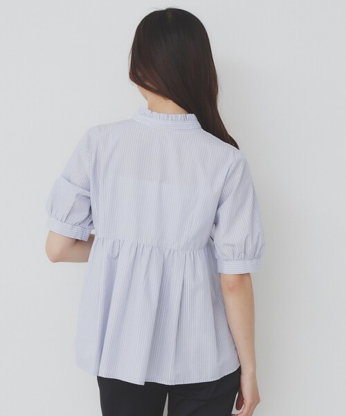 index(インデックス)の「《5色展開》フリルバンドカラーペプラムブラウス【洗濯機洗い可/イージーアイロン/防シワ】(シャツ/ブラウス・レディース・ピンク系その他/ホワイト系5/ライトイエロー系3/ベージュ系その他6/サックスブルー系2・36/38/40/42)」の12枚目の写真