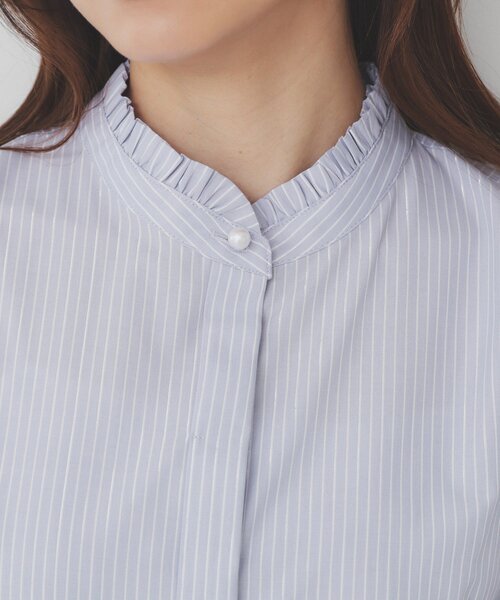 index(インデックス)の「《5色展開》フリルバンドカラーペプラムブラウス【洗濯機洗い可/イージーアイロン/防シワ】(シャツ/ブラウス・レディース・ピンク系その他/ホワイト系5/ライトイエロー系3/ベージュ系その他6/サックスブルー系2・36/38/40/42)」の13枚目の写真