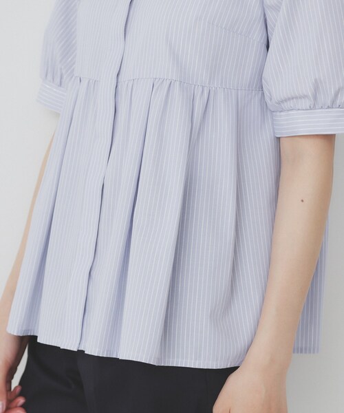 index(インデックス)の「《5色展開》フリルバンドカラーペプラムブラウス【洗濯機洗い可/イージーアイロン/防シワ】(シャツ/ブラウス・レディース・ピンク系その他/ホワイト系5/ライトイエロー系3/ベージュ系その他6/サックスブルー系2・36/38/40/42)」の15枚目の写真