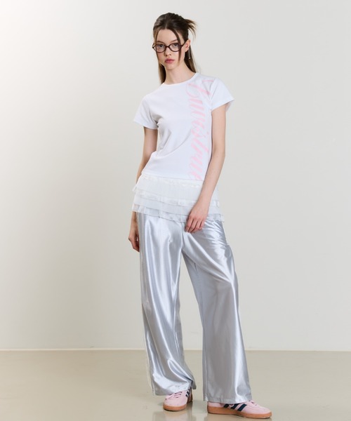 LUVISTRUE(ラヴイズトゥルー)の「SM STRAIGHT LOGO TEE(Tシャツ/カットソー・レディース・ホワイト/ブラック・FREE)」の7枚目の写真
