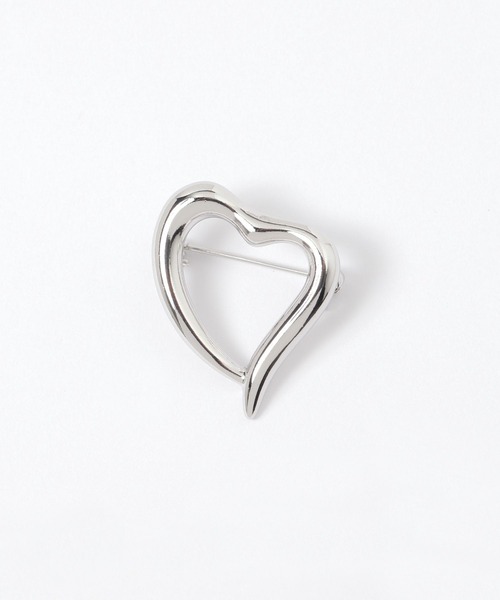 niko and...（ニコアンド）の「メタルハートブローチ（ブローチ/コサージュ・レディース・イエロー/グレー・0）」の2枚目の写真