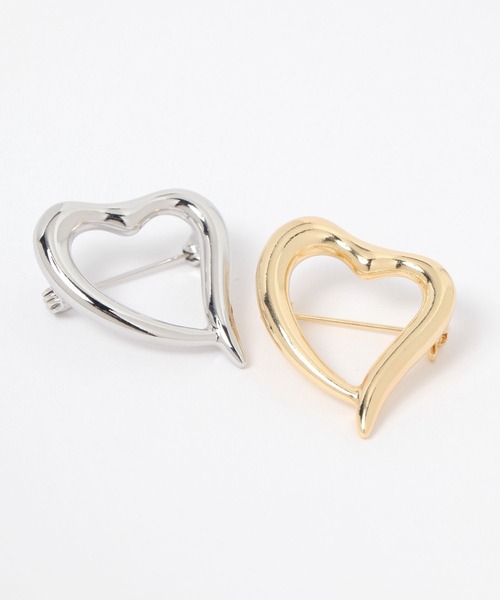 niko and...（ニコアンド）の「メタルハートブローチ（ブローチ/コサージュ・レディース・イエロー/グレー・0）」の4枚目の写真