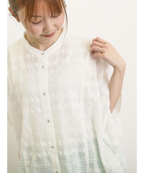 Samansa Mos2（サマンサ モスモス）の「柄アソートドルマンスリーブ切替シャツ（シャツ/ブラウス・レディース・グリーン/オフホワイト/レッド/ブラック・F）」の13枚目の写真