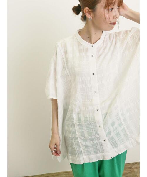 Samansa Mos2（サマンサ モスモス）の「柄アソートドルマンスリーブ切替シャツ（シャツ/ブラウス・レディース・グリーン/オフホワイト/レッド/ブラック・F）」の14枚目の写真