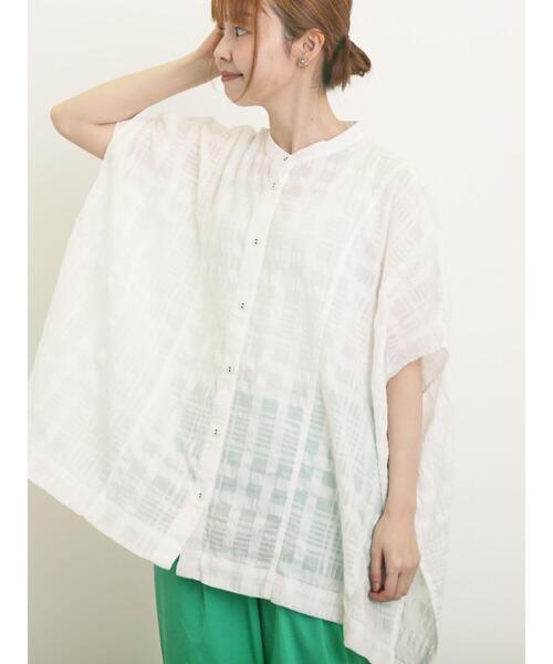 Samansa Mos2（サマンサ モスモス）の「柄アソートドルマンスリーブ切替シャツ（シャツ/ブラウス・レディース・グリーン/オフホワイト/レッド/ブラック・F）」の16枚目の写真