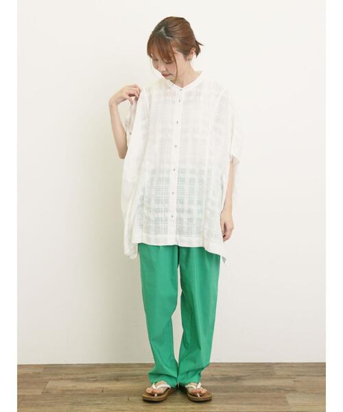 Samansa Mos2（サマンサ モスモス）の「柄アソートドルマンスリーブ切替シャツ（シャツ/ブラウス・レディース・グリーン/オフホワイト/レッド/ブラック・F）」の17枚目の写真