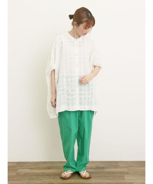 Samansa Mos2（サマンサ モスモス）の「柄アソートドルマンスリーブ切替シャツ（シャツ/ブラウス・レディース・グリーン/オフホワイト/レッド/ブラック・F）」の18枚目の写真