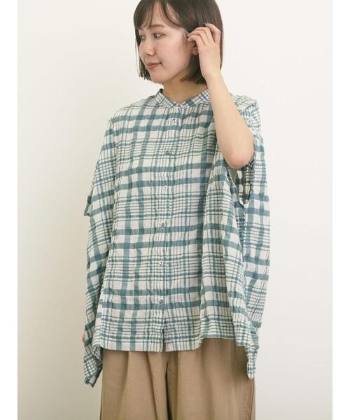 Samansa Mos2（サマンサ モスモス）の「柄アソートドルマンスリーブ切替シャツ（シャツ/ブラウス・レディース・グリーン/オフホワイト/レッド/ブラック・F）」の21枚目の写真