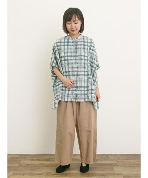 Samansa Mos2（サマンサ モスモス）の「柄アソートドルマンスリーブ切替シャツ（シャツ/ブラウス・レディース・グリーン/オフホワイト/レッド/ブラック・F）」の22枚目の写真