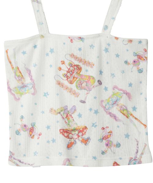 HYSTERIC GLAMOUR（ヒステリックグラマー）の「EMA/MUSHROOM PUNK BAND柄 キャミソール（キャミソール・レディース・ホワイト系その他/ブルー系その他・FREE）」の4枚目の写真