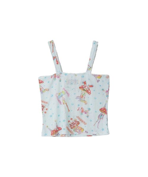 HYSTERIC GLAMOUR（ヒステリックグラマー）の「EMA/MUSHROOM PUNK BAND柄 キャミソール（キャミソール・レディース・ホワイト系その他/ブルー系その他・FREE）」の5枚目の写真