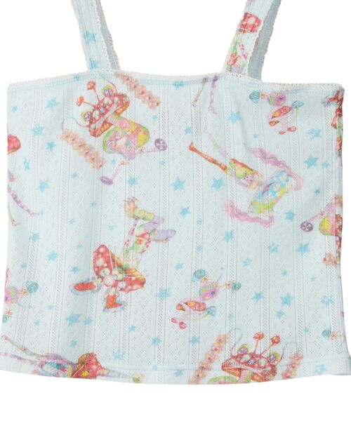 HYSTERIC GLAMOUR（ヒステリックグラマー）の「EMA/MUSHROOM PUNK BAND柄 キャミソール（キャミソール・レディース・ホワイト系その他/ブルー系その他・FREE）」の6枚目の写真