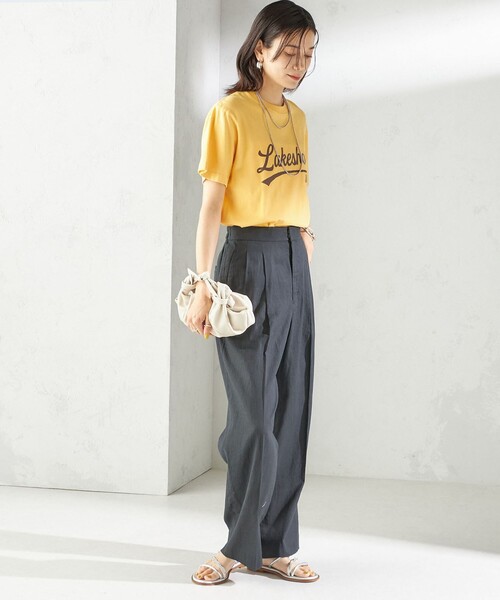 SHIPS（シップス）の「〈手洗い可能〉綿麻 ビエラ 2タック パンツ（その他パンツ・レディース・ブラック/レッド/ベージュ系・38/36）」の19枚目の写真