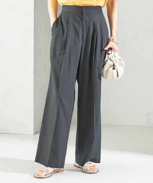 SHIPS（シップス）の「〈手洗い可能〉綿麻 ビエラ 2タック パンツ（その他パンツ・レディース・ブラック/レッド/ベージュ系・38/36）」の22枚目の写真