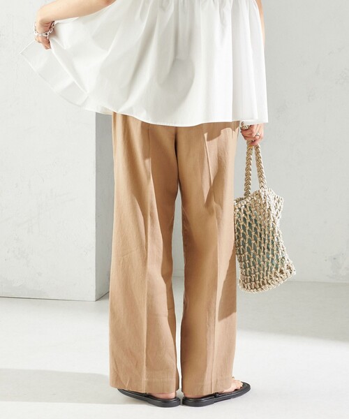 SHIPS（シップス）の「〈手洗い可能〉綿麻 ビエラ 2タック パンツ（その他パンツ・レディース・ブラック/レッド/ベージュ系・38/36）」の7枚目の写真