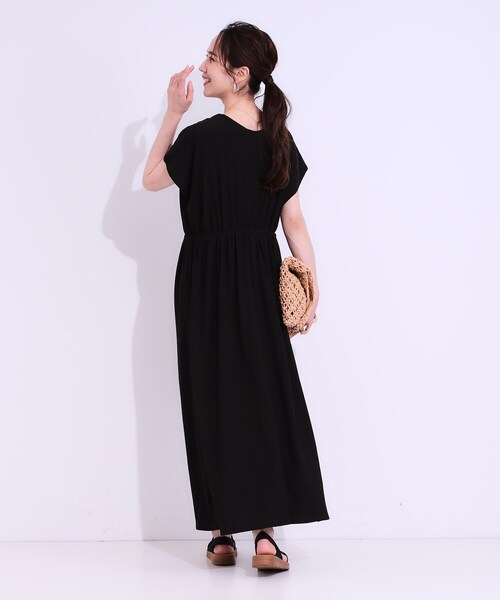 DRESKIP（ドレスキップ）の「【前後2WAY】さらりと大人上品に 楊柳フレンチワンピース（ワンピース・レディース・ブラウン系その他/ブラック/オレンジ・00）」の7枚目の写真