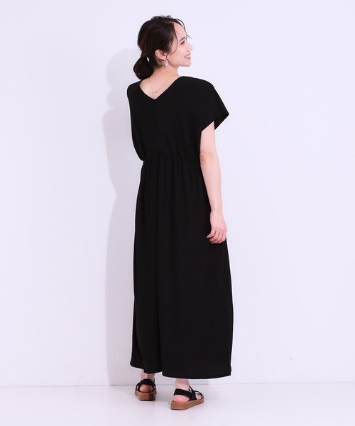 DRESKIP（ドレスキップ）の「【前後2WAY】さらりと大人上品に 楊柳フレンチワンピース（ワンピース・レディース・ブラウン系その他/ブラック/オレンジ・00）」の10枚目の写真